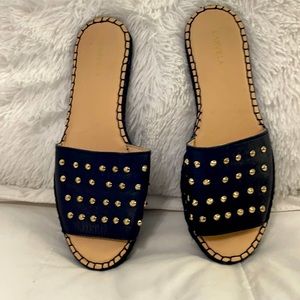Carvela Leather Black W/Gold Studs
